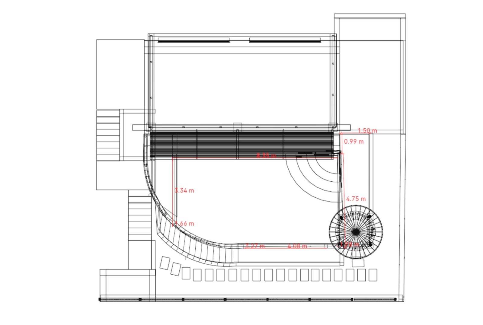 Architectural plan layout with measurements in meters.

[OCR]
3.34 m
0.99 m
4.75 m
1.50 m
0.66 m
4.00 m
4.03 m
1.27 m
5.60 m